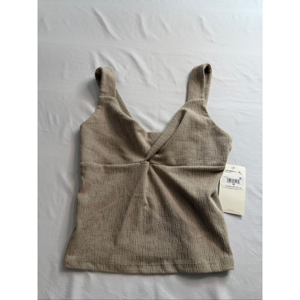 NWT O’Neill Jayde Oatmeal Cropped Tank Top Size Medium New